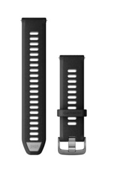 Schnellwechsel-Armband (22 mm) Silikon Schwarz/Pudergrau, Teile in Schiefergrau