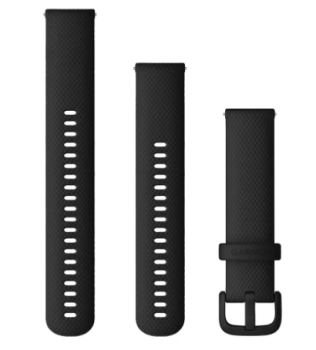 Schnellwechsel-Armband (20 mm) Silikon Schwarz, Teile in Schwarz