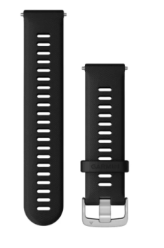 Schnellwechsel-Armband (22 mm) Silikon Schwarz, Teile in Silber