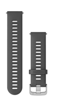 Schnellwechsel-Armband (22 mm) Silikon Schiefergrau, Teile in Silber