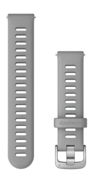 Schnellwechsel-Armband (18 mm) Silikon Pudergrau, Teile in Silber