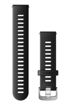 Schnellwechsel-Armband (20 mm) Silikon Schwarz, Teile in Silber