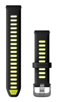 Schnellwechsel-Armband (18 mm) Silikon Schwarz/Amp Yellow, Teile in Schiefergrau