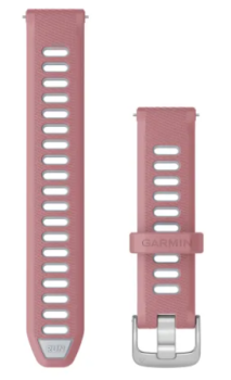 Schnellwechsel-Armband (18 mm) Silikon Rosa/Steinweiss, Teile in Silber