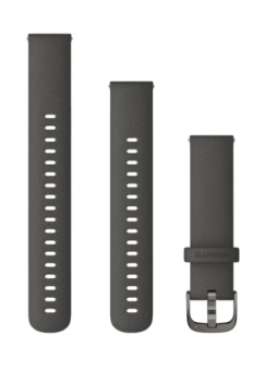 Schnellwechsel-Armband (18 mm) Silikon Graphit, Teile in Schiefer