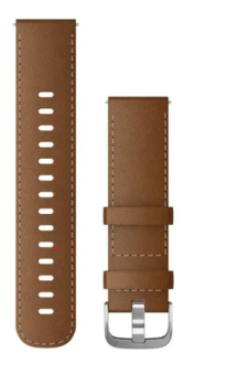 Schnellwechsel-Armband (22 mm) Italienisches Leder Braun mit Teilen in Silber