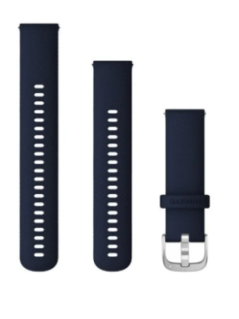 Schnellwechsel-Armband (22 mm) Silikon Mitternachtsblau, Teile in Silber
