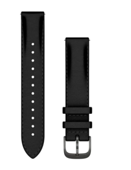 Schnellwechsel-Armband (18 mm) Leder Schwarz, Teile in Schiefergrau