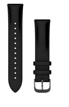 Schnellwechsel-Armband (20 mm) Leder Schwarz, Teile in Schiefergrau