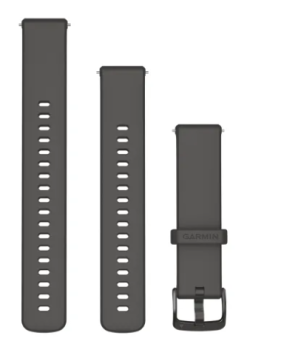 Schnellwechsel-Armband (18 mm) Silikon Kieselgrau, Teile in Schiefergrau