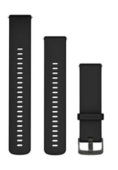 Schnellwechsel-Armband (22 mm) Silikon Schwarz, Teile in Schiefergrau